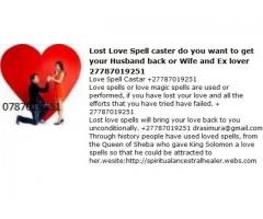 Lost love spells caster dial +27787019251 online